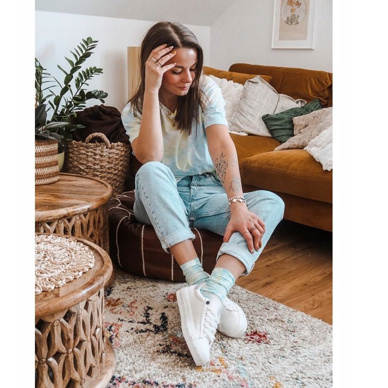 Adidași pentru femei Big Star White Snake GG274194 alb 2