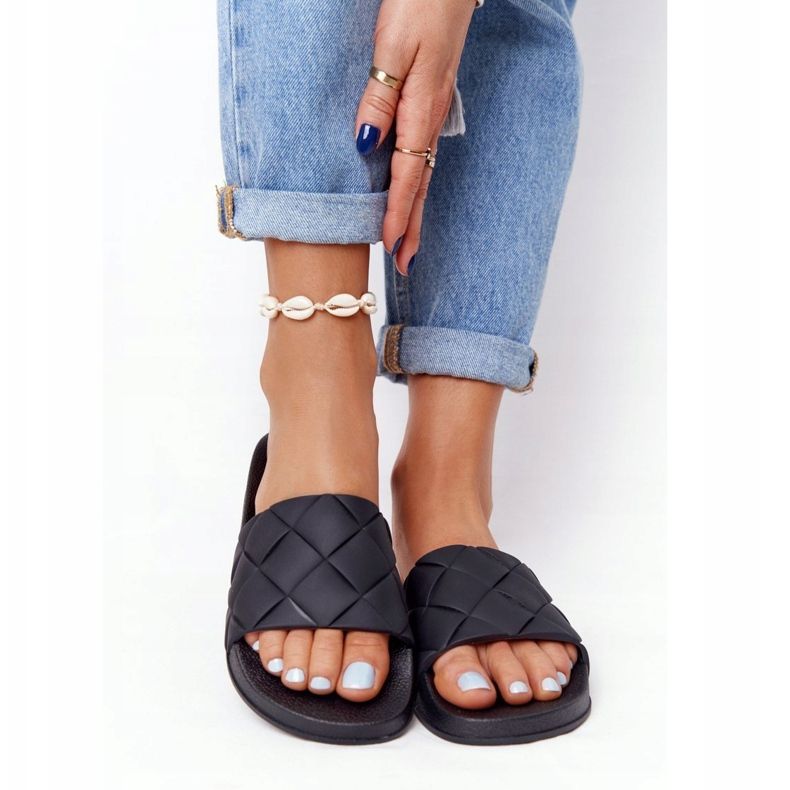 PS1 Papuci de cauciuc negri pentru femei Să înotăm negru 1