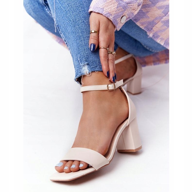 PS1 Sandale pe tocuri înalte Beżowe Born This Way bej 2