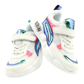 American Club Pantofi sport halografici la modă ES23/21 alb 4