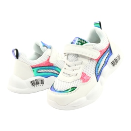 American Club Pantofi sport halografici la modă ES23/21 alb 3