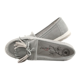 Evento Mocasini de damă, piele de antilopă cu franjuri, batist gri 4 Evento Mocasini de damă, piele de antilopă cu franjuri, batist gri 4
