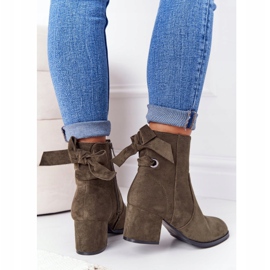 PJ1 Cizme verzi calde pentru femei, cu toc Kayla verde 2