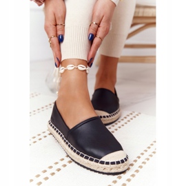 Espadrile din piele pe talpă împletită Big Star HH274505 Negru 1