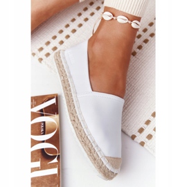 Espadrile din piele pe talpă împletită Big Star HH274506 Alb 2