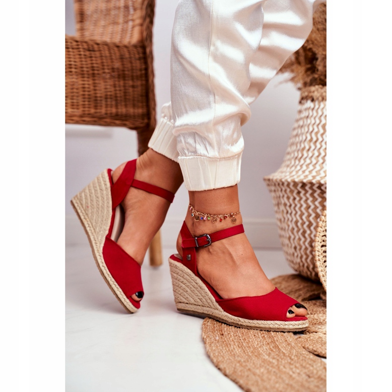 Sandale pentru femei Espadrile Big Star Red DD274A213 roșu 2