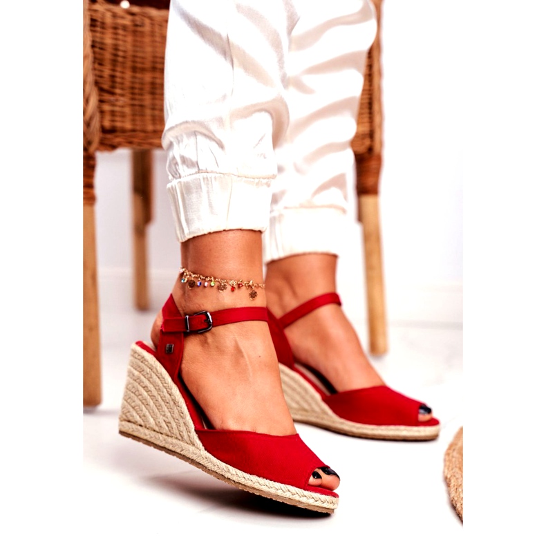Sandale pentru femei Espadrile Big Star Red DD274A213 roșu 1