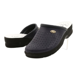 Papuci din piele Comfooty Alessia Blue Navy albastru 2