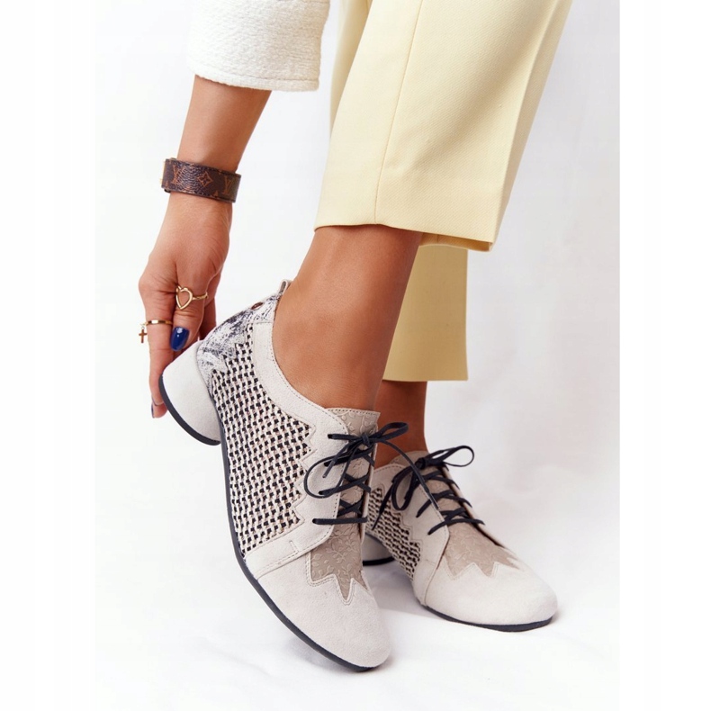 Pantofi cu toc înalt împletit Maciejka 04890-04 Bej 1