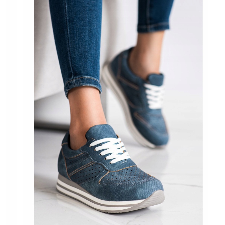 Kylie Pantofi sport din piele ecologică albastru 1