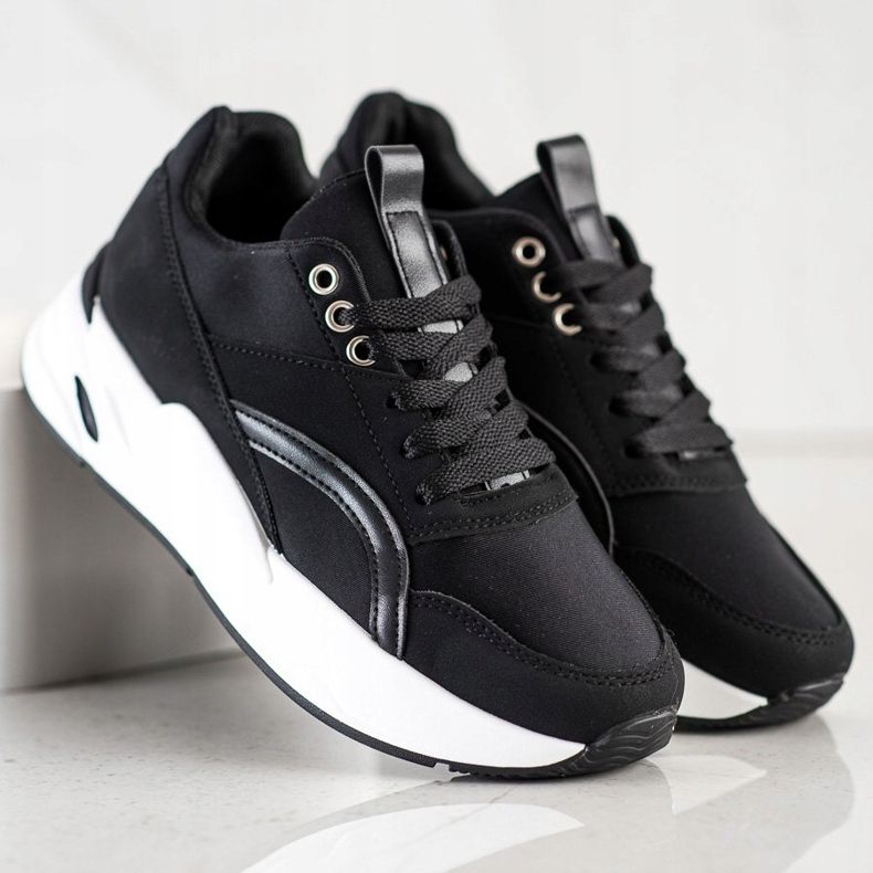 SHELOVET Adidași clasici pe platformă negru 1