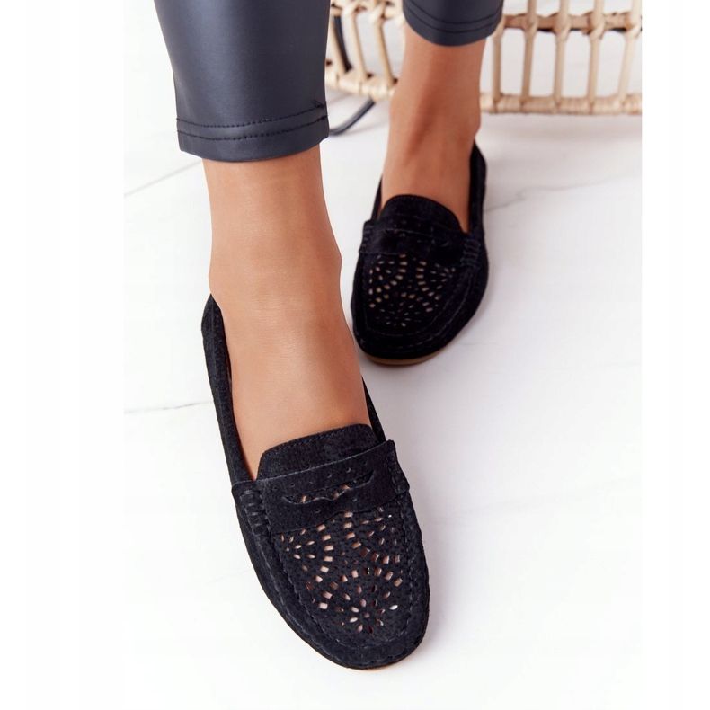 S.Barski Mocasini pentru femei din piele de piele de la S. Bararski Black negru 1