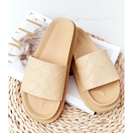 Papuci de damă pe platforma Big Star HH274689 Platforma galbenă 1