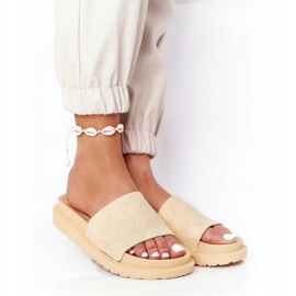 Papuci de damă pe platforma Big Star HH274689 Platforma galbenă 2