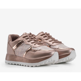 Adidași șampanie din piele ecologică 2019-447 multicolor de aur 1