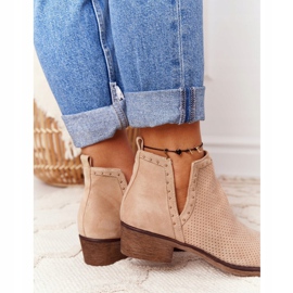 PS1 Cizme ajurate cu decupaje Bej Clever maro 1