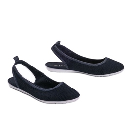 Balerini din piele de culoare bleumarin Frida albastru marin 1