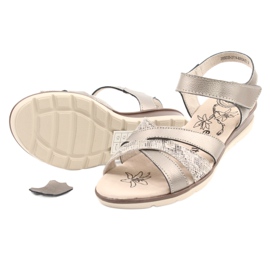 Evento Sandale confortabile din piele 20SD20-2174 Bronz bej maro multicolor 2