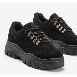 Adidași negri cu talpă groasă Cecilia negru 2