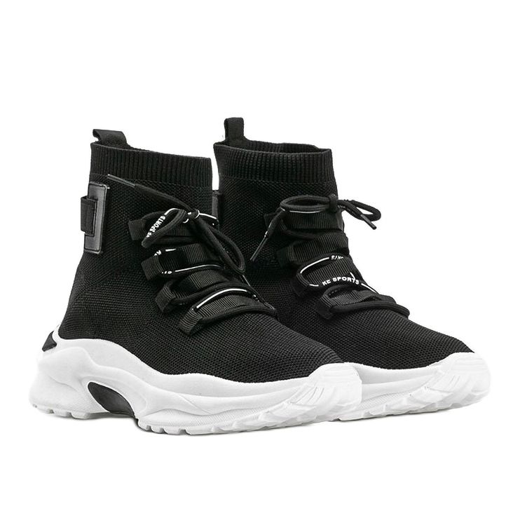 Șosete negre pentru gleznă Ella negru 1