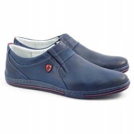 Polbut Brogues pentru bărbați din piele 362 Blue Navy albastru marin 2