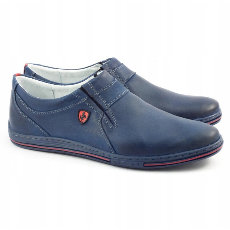 Polbut Brogues pentru bărbați din piele 362 Blue Navy albastru marin 2