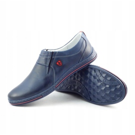 Polbut Brogues pentru bărbați din piele 362 Blue Navy albastru marin 3