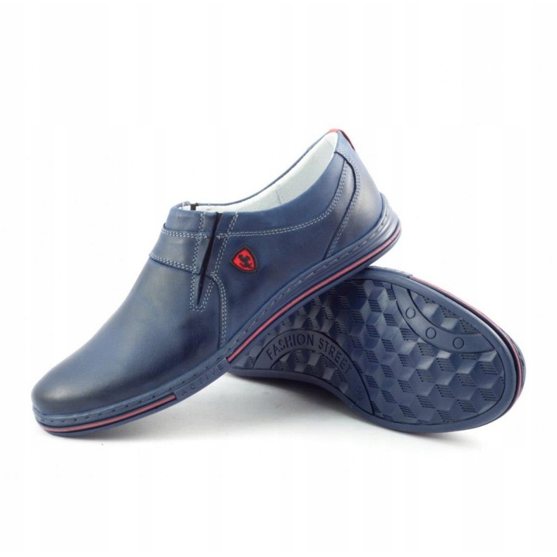 Polbut Brogues pentru bărbați din piele 362 Blue Navy albastru marin 3