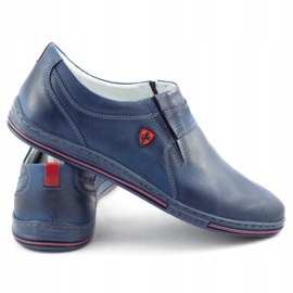 Polbut Brogues pentru bărbați din piele 362 Blue Navy albastru marin 4