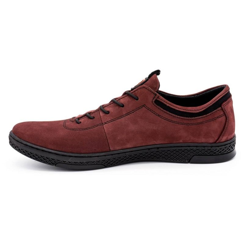 Polbut Pantofi casual din piele pentru bărbați K23 burgundy roșu 1