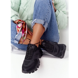 Adidași negri pentru femei pe talpă mare, negru, New York 1