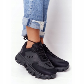 Adidași negri pentru femei pe talpă mare, negru, New York 2