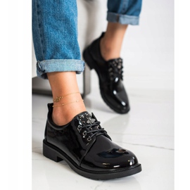 S. BARSKI Pantofi lăcuți negri negru 1