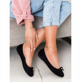 Clowse Balerină clasică din piele de căprioară negru 1