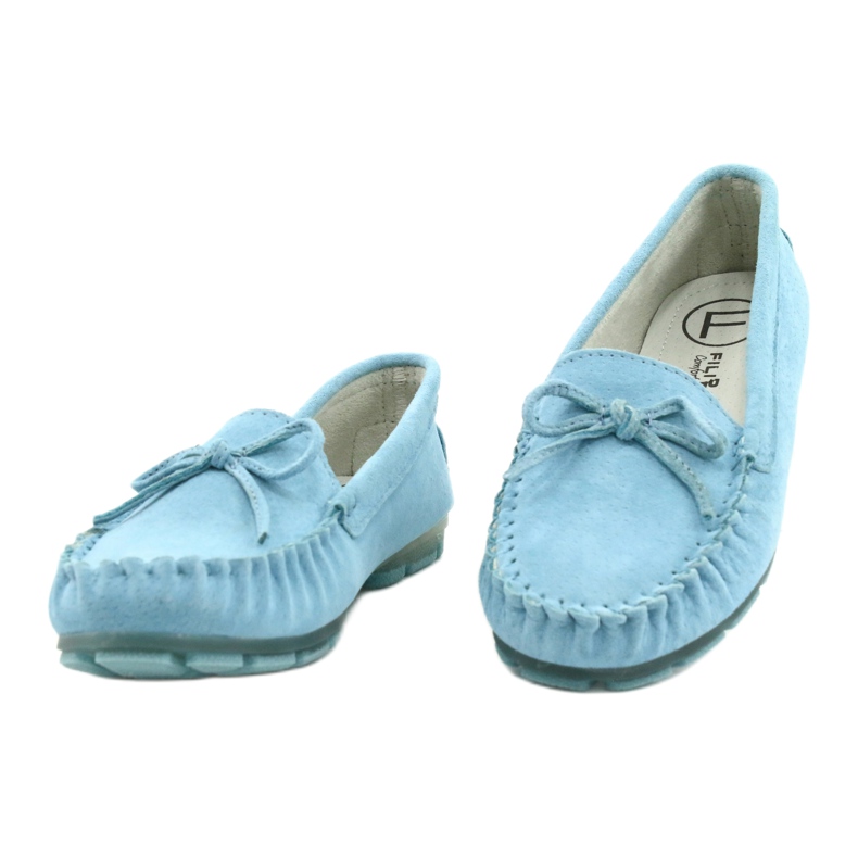 Mocasini din piele pentru femei Albastru Filippo DP1204 / 21 BL 1