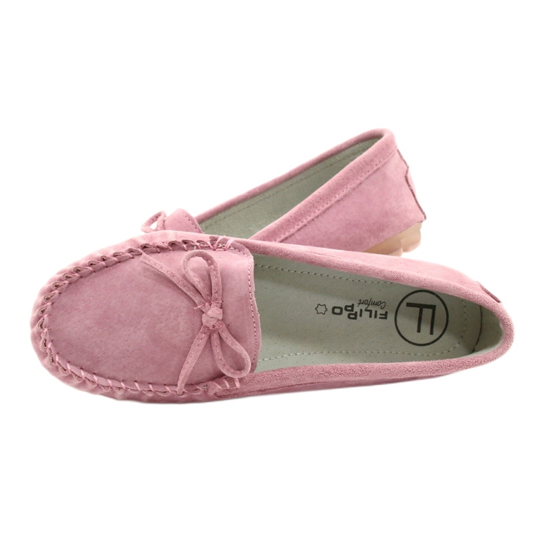 Mocasini din piele pentru femei Roz Filippo DP1204 / 21 PI 4