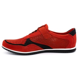 Polbut Pantofi casual din piele pentru bărbați 2102 / 2L roșu roşu 1