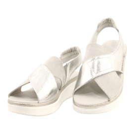 Sandale confortabile pe platforma Sergio Leone SK029 argint gri 3