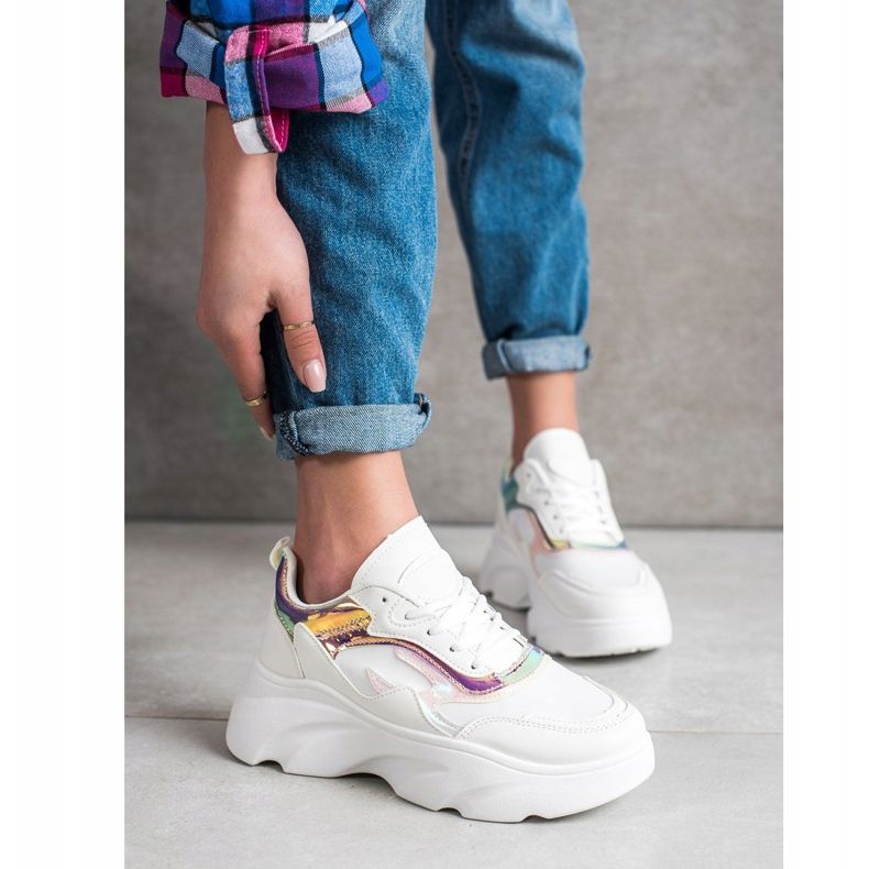 SHELOVET Adidași la modă alb multicolor 1