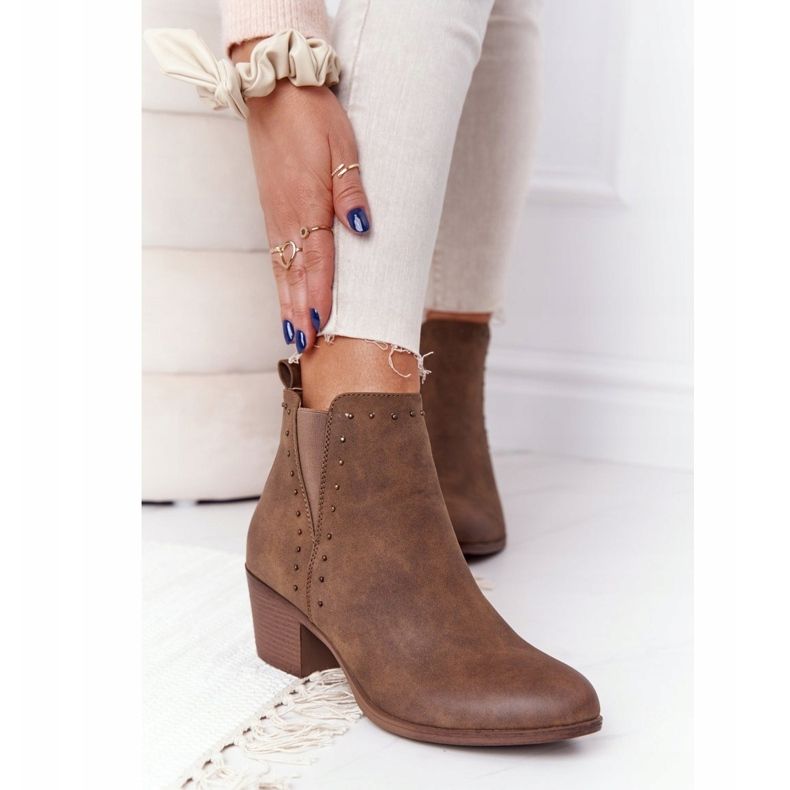 PJ1 Cizme de damă Warm Cizme Jodhpur Khaki Morgan maro 2