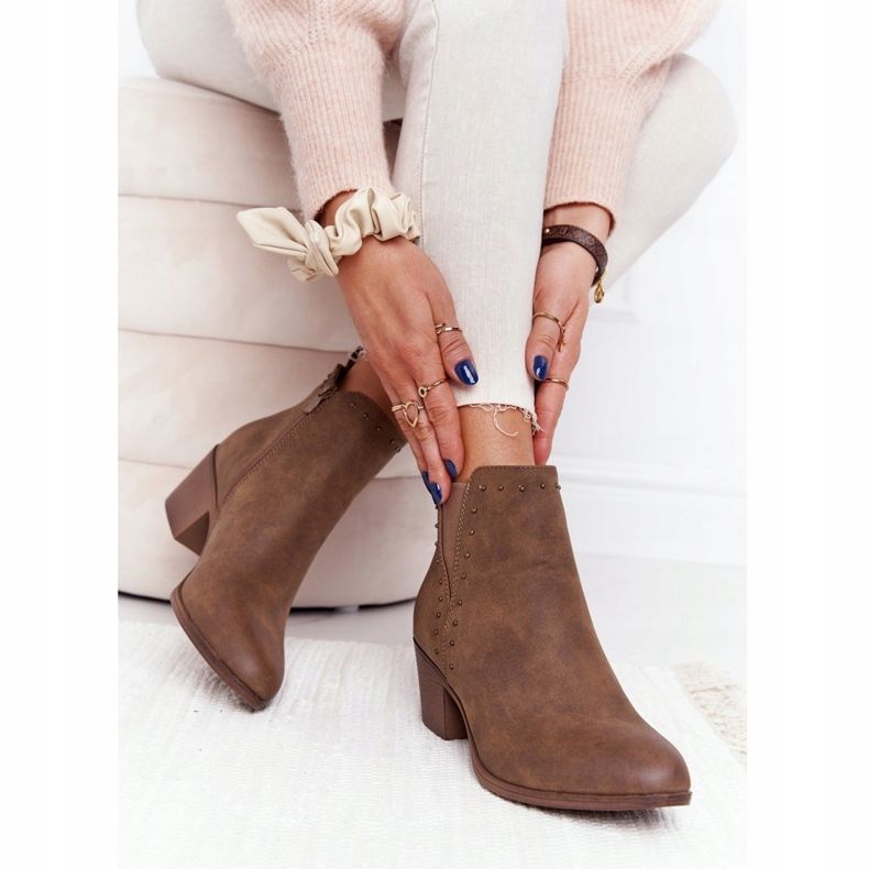 PJ1 Cizme de damă Warm Cizme Jodhpur Khaki Morgan maro 1