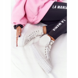 Adidași pentru femei pe o platformă cu popcorn alb de rinichi 1