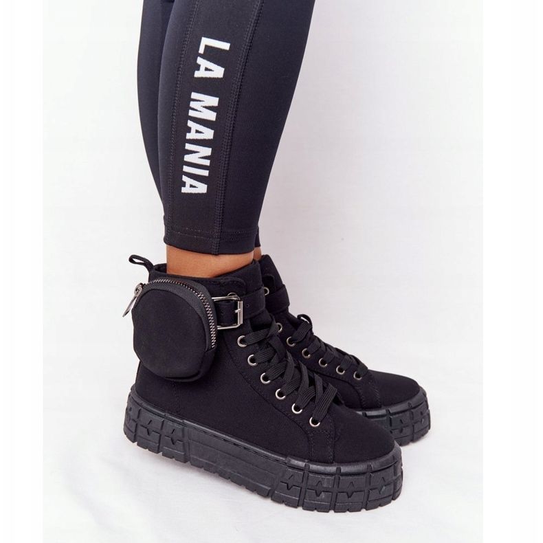 Adidași pentru femei pe o platformă cu popcorn negru la rinichi 2