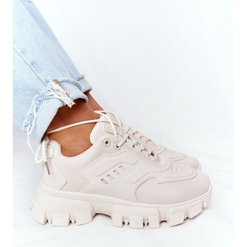 Adidași pentru femei Bej New York pe talpă mare 2