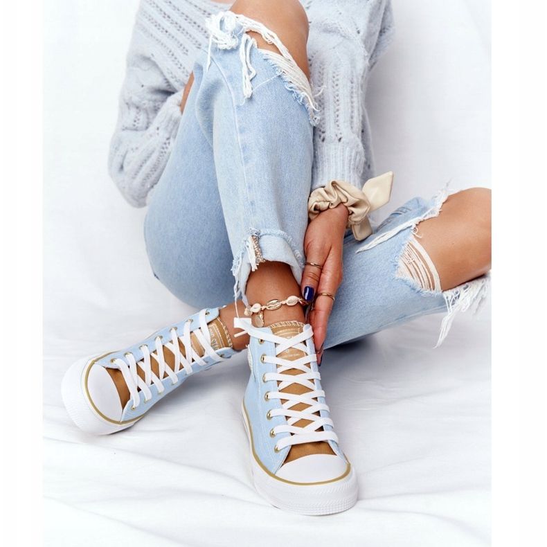 Adidași înalte pentru femei Big Star HH274449 Albastru 1