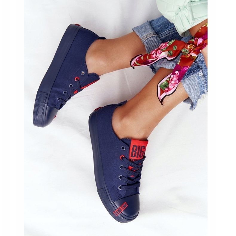Adidași de dama Big Star HH274676 Blue Navy roșu albastru marin 1