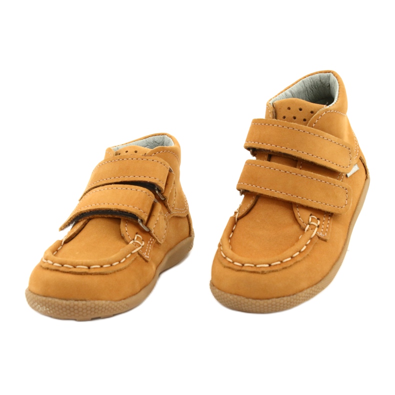 Mazurek Mocasini Mazurka cu Velcro Camel 127 galben 1