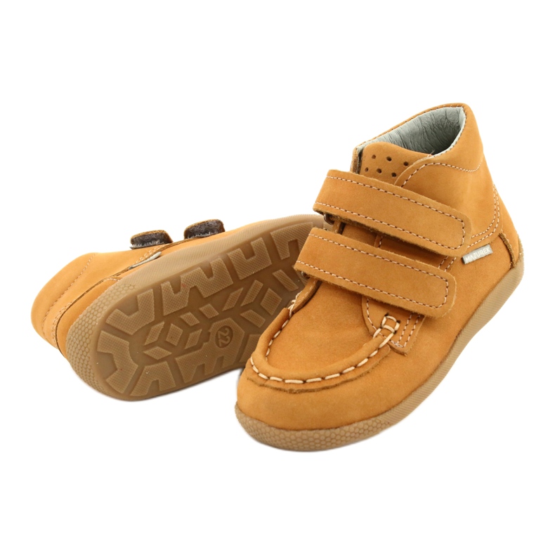 Mazurek Mocasini Mazurka cu Velcro Camel 127 galben 2