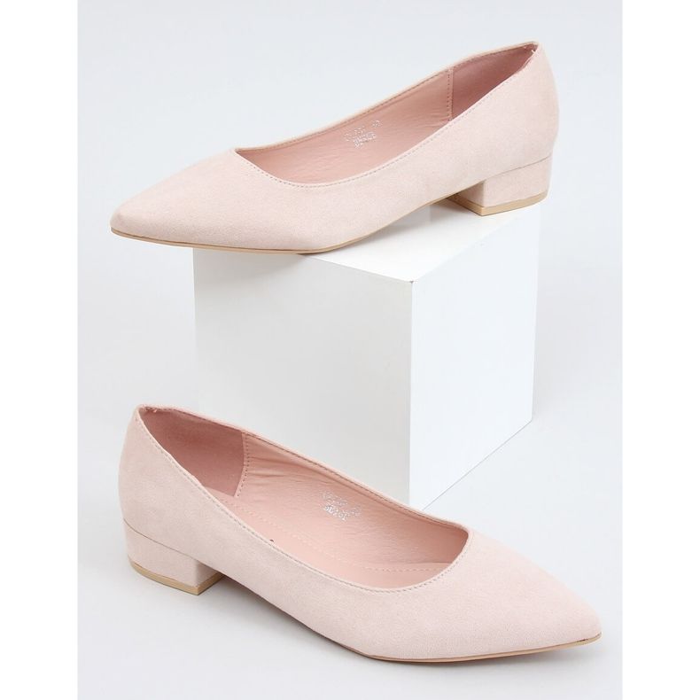 Pantofi cu toc jos bej CL70P Bej 1