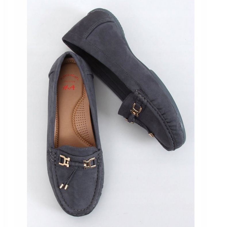Mocasini dama gri pe un gri H9228 Gris 1